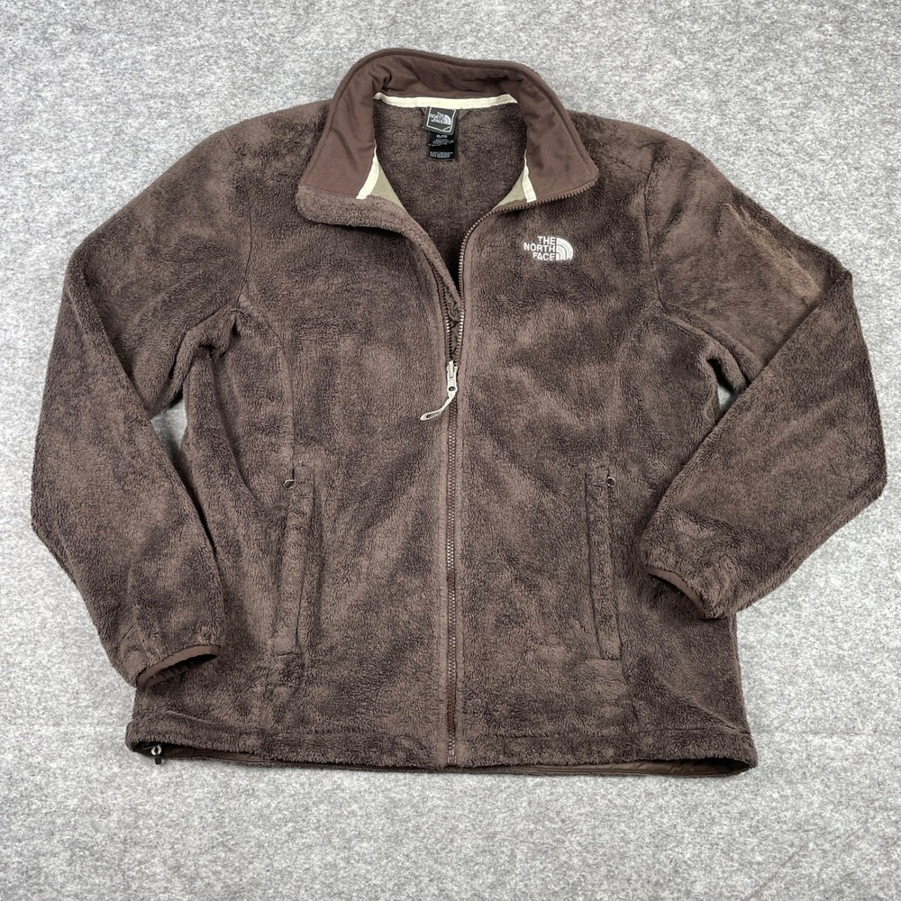 The North Face Fleece Jacket Womens XL Brown Osito Full Zip Soft High Pile Warm